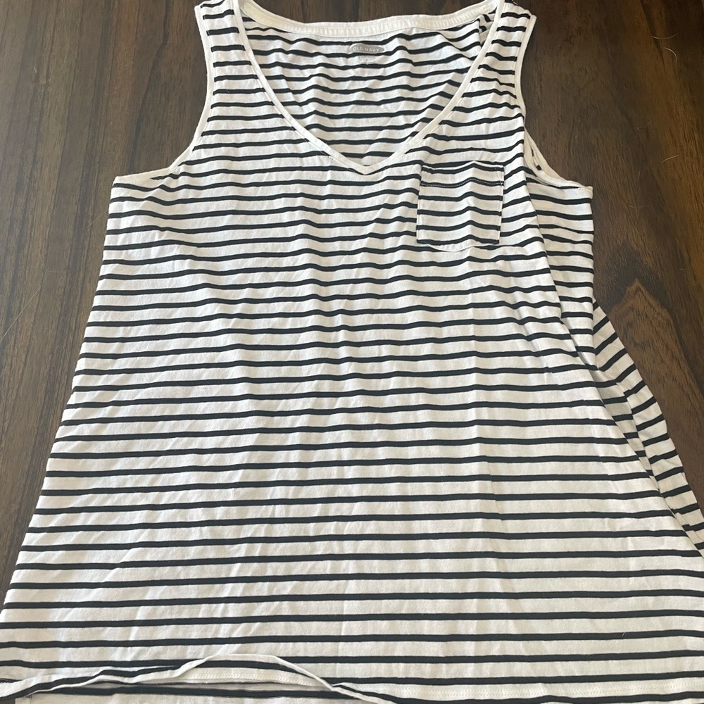 White and black stripped tank top
